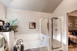 Master bathroom Garden tub and stand alone shower
